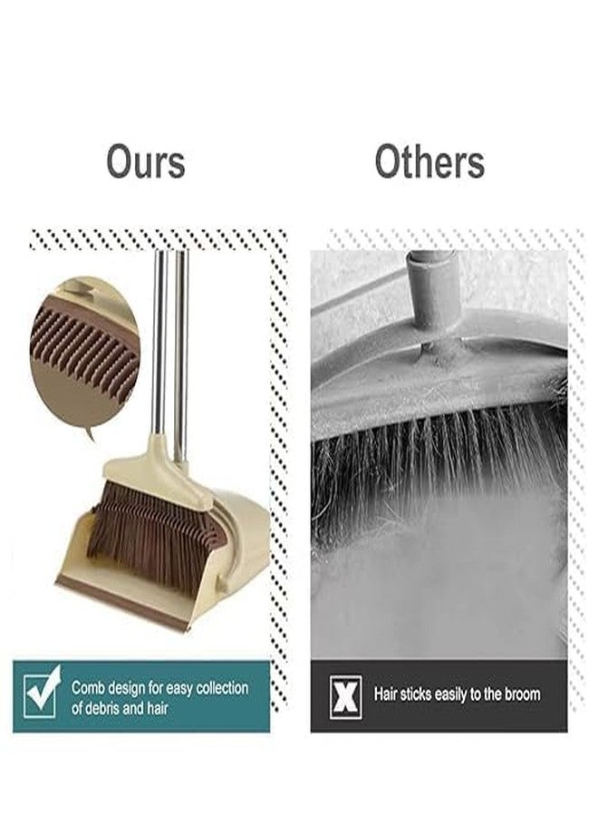 IMUU Stainless Steel & Plastic Broom Brush with Dustpan Combo Set,Premium 180° Rotating Removable Brush with Extendable Long Handle, Upright and Lightweight Floor Cleaning for Home Room Office Lobby - Image 2